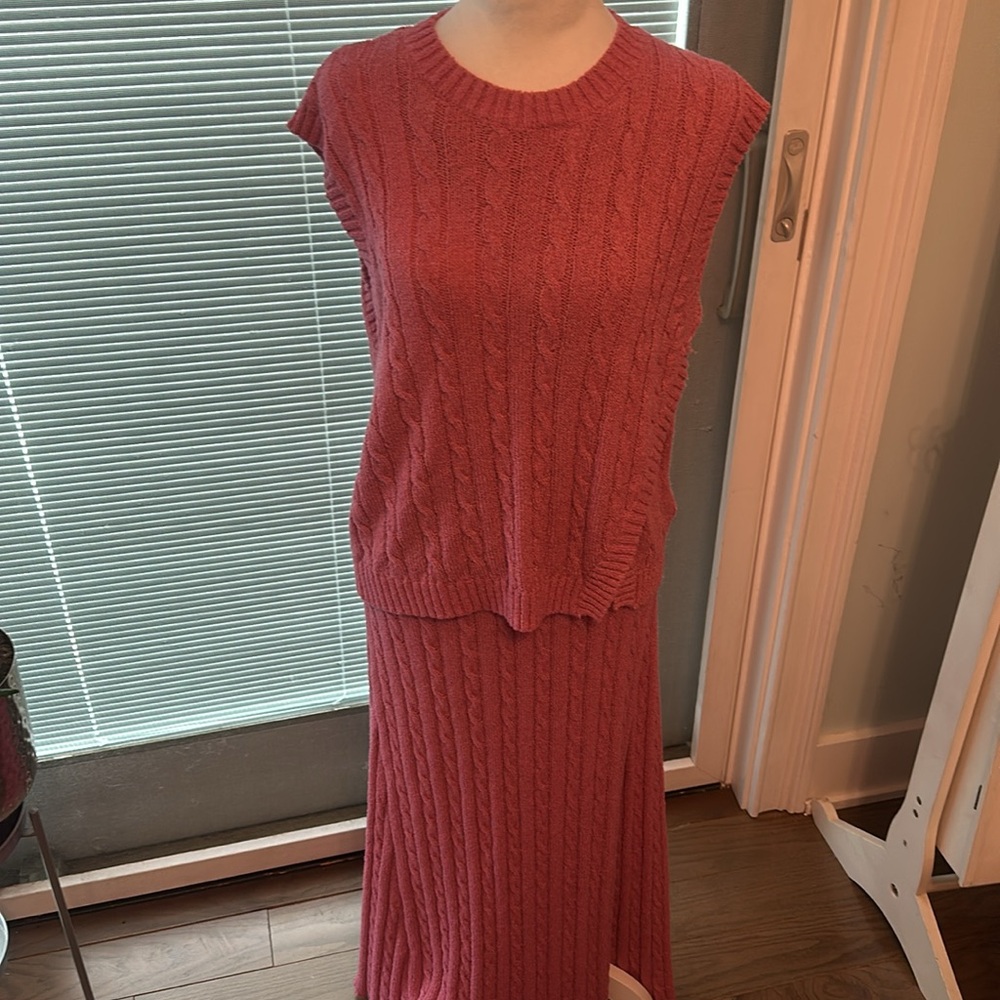 Pink Anthropologie knit set - Picture 3 of 5